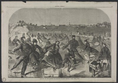 Bruslení na Ladies Skating Pond v Central Parku, New York, 1860. od Winslow Homer