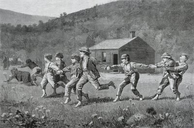 Snap-the-Whip, z Harpers Weekly, 20. září 1873, (dřevoryt na novinovém papíru) od Winslow Homer