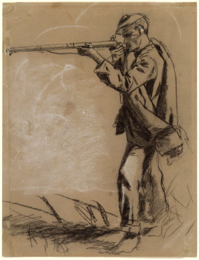 Voják mířící na cíl [recto] od Winslow Homer