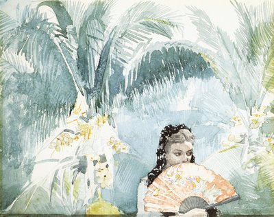 Španělská dívka s ventilátorem, 1885 od Winslow Homer