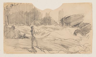 Studie pro "Ouananiche Fishing," Lake St. John od Winslow Homer