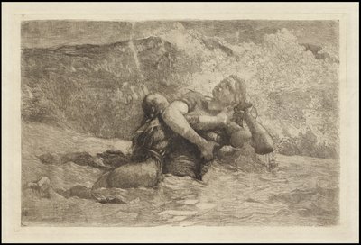 Studie pro Undertow, kolem roku 1886 od Winslow Homer