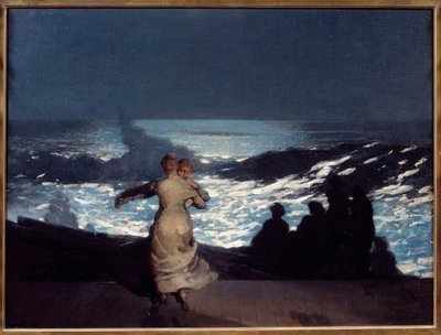 Letní noc. Ženy tančí v měsíčním světle. Obraz Winslowa Homera (1836-1910) Ec. Dopoledne od Winslow Homer
