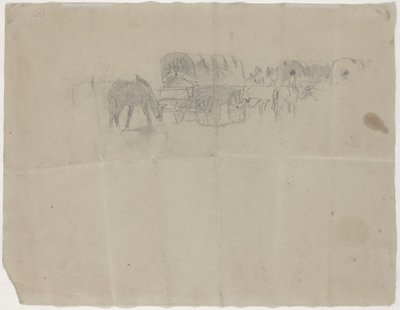 Zásobovací vlak a mezci [verso] od Winslow Homer