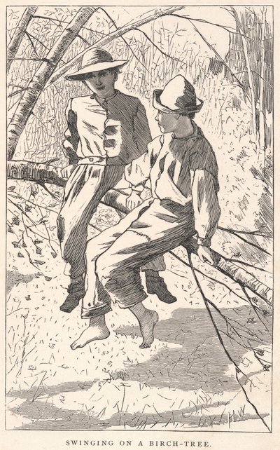 Houpání na bříze, z časopisu Our Young Folks, červen 1867 od Winslow Homer