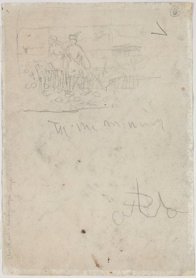 Díkůvzdání v Camp [verso], n. d. od Winslow Homer