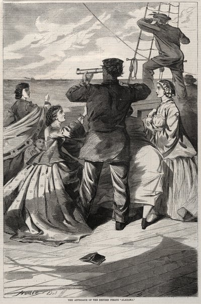The Approach of the British Pirate Alabama, 1863. od Winslow Homer