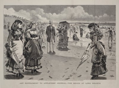 Pláž na dlouhé větvi, publikovaná jako doplněk umění k Appletonově žurnálu, 21. srpna 1869 od Winslow Homer