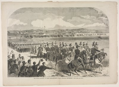 Velká přehlídka v táboře Massachusetts nedaleko Concordu, 9. září 1859 od Winslow Homer