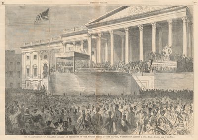 Inaugurace Abrahama Lincolna jako prezidenta Spojených států, v Capitol, Washington, 4. března 1861; od Harpera od Winslow Homer