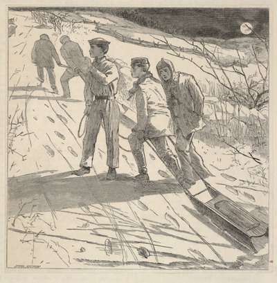 The Midnight Coast, z časopisu The Riverside Magazine for Young People, leden 1867 od Winslow Homer