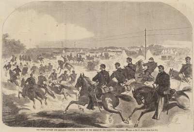 Union Cavalry and Artillery Starting in Pursuit of the Rebels up the Yorktown..., vydáno 1862 od Winslow Homer
