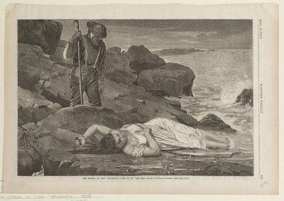 Vrak lodi Atlantic vyvržený mořem na břeh od Winslow Homer