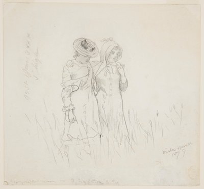 Dvě dívky v poli od Winslow Homer