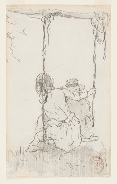 Dvě dívky na houpačce od Winslow Homer
