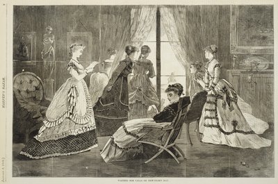 Čekání na hovory na Nový rok 2. ledna 1869 (dřevoryt) od Winslow Homer