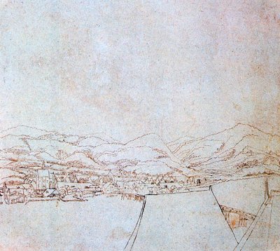 Pohled na Urfahr, c1510-1553 od Wolf Huber