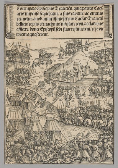 Obléhání Utrechtu, deska 6 z Historických scén ze života císaře Maxmiliána I. z Vítězného oblouku od Wolf Traut