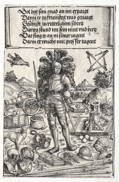 Vítězný oblouk Maxmiliána I.: Císař Maxmilián jako patron vylepšení..., 1515-17. od Wolf Traut