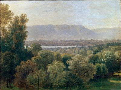 Pohled na Ženevské jezero a Salève od Wolfgang Adam Töpffer