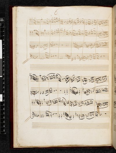 Adagio a fuga c moll, K. 546, Add. 28996, f.5v od Wolfgang Amadeus Mozart