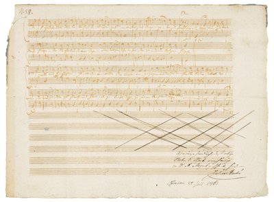 Rukopis autogramiády, Dvě německé hymny, K.343 od Wolfgang Amadeus Mozart