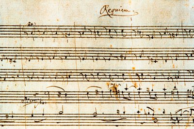 Autogram partitury Requiem, K. 626 od rakouského skladatele Wolfganga Amadea Mozarta (1756-1791) od Wolfgang Amadeus Mozart