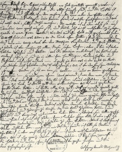 Autogram dopis od Mozarta od Wolfgang Amadeus Mozart