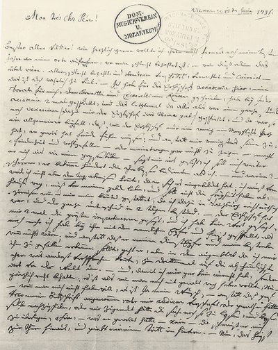 Ručně psaný dopis otci. Vídeň 13. června 1781 od Wolfgang Amadeus Mozart