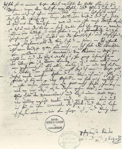 Ručně psaný dopis od Wolfganga Amadea Mozarta od Wolfgang Amadeus Mozart