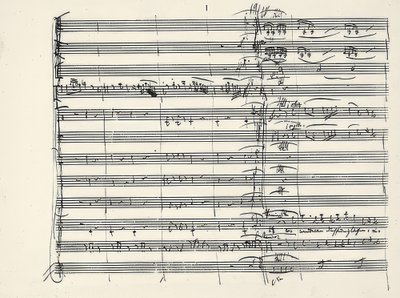 Wolfgang Amadeus Mozart (1756-1791) rakouský hudební skladatel. Autogram konce ohňové hudby a začátek duetu Paminas a Taminos (Šli jsme lepkem ohněm) z Kouzelné flétny. 1791 od Wolfgang Amadeus Mozart