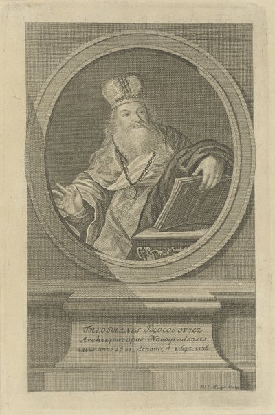 Portrét básníka Theofana Prokopoviče 1681-1736, cca 1760. od Wolfgang Christoph Mayr