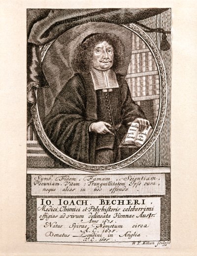 Portrét Johanna Joachima Bechera (rytina) od Wolfgang Philipp Kilian