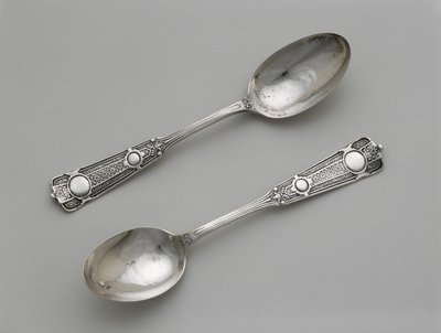 Pár čajových lžiček, c. 1860-1871 (stříbro) od Wood and Hughes