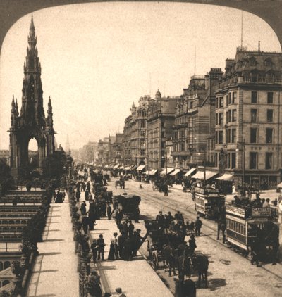 Princes Street, Edinburgh, 1896. od Works and Sun Sculpture Studios
