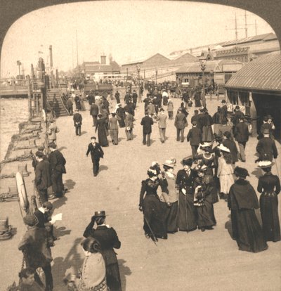 The Ocean Steamship Landing, Liverpool, Anglie, 1901. od Works and Sun Sculpture Studios