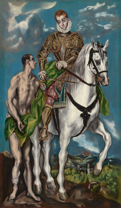 Svatý Martin a žebrák od Workshop of El Greco