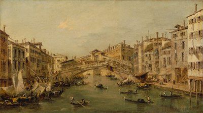 Benátky: Rialto. od Workshop of Francesco Guardi