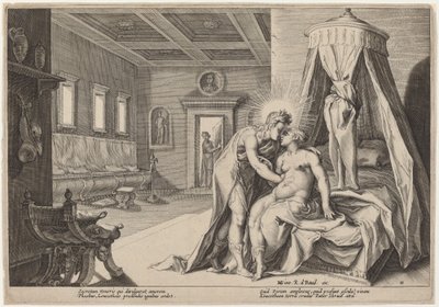 Apollo zneužívající Leucothoe od Workshop of Hendrick Goltzius, after Hendrick Goltzius