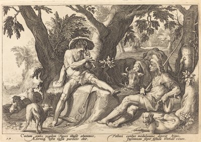 Merkur uspává Argus od Workshop of Hendrick Goltzius, after Hendrick Goltzius