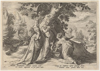 Dcery Cecrops Otevřou rakev, kterou jim svěřila Minerva od Workshop of Hendrick Goltzius, after Hendrick Goltzius