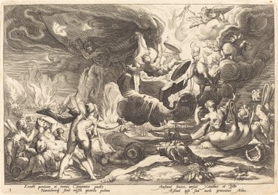 Pád Phaetonu od Workshop of Hendrick Goltzius, after Hendrick Goltzius