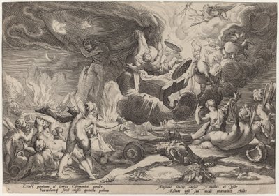 Pád Phaetonu od Workshop of Hendrick Goltzius, after Hendrick Goltzius