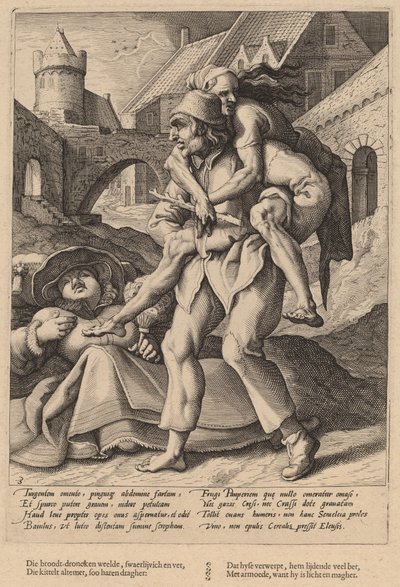 Chudobu snesete snáze než luxus od Workshop of Hendrick Goltzius, after Karel van Mander I