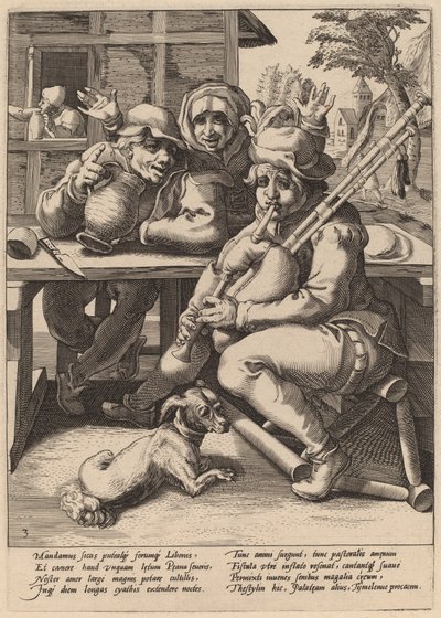 Dudy se musí naplnit od Workshop of Hendrick Goltzius, after Karel van Mander I