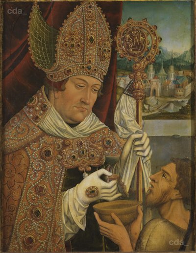 Kardinál Albrecht Braniborský jako svatý Martin od workshop of Lucas Cranach the Elder