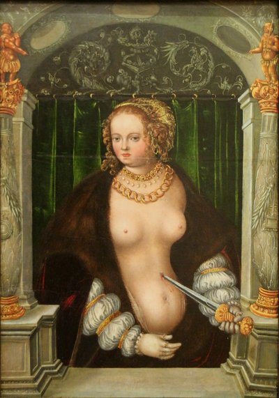 Nizozemsky: Sebevražda Lukrécie Sebevražda Lukrécie od workshop of Lucas Cranach the Elder