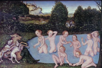 Německy: Diana und Aktäon Diana a Actaeon od workshop of Lucas Cranach the Elder