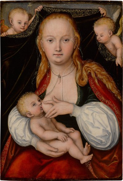 Madona s dítětem a anděly od workshop of Lucas Cranach the Elder