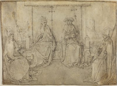 Čtyři latinští otcové církve od Workshop of Valentijn van Orley